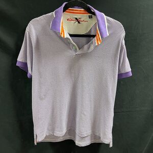 Robert Graham X Pull Over Polo Purple White Stripped Medium